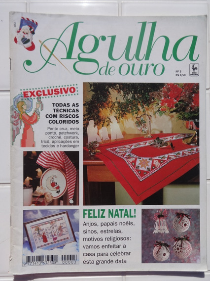 Revista Agulha De Ouro Nº 3 Natal Ponto Cruz Tricô Crochê | MercadoLivre