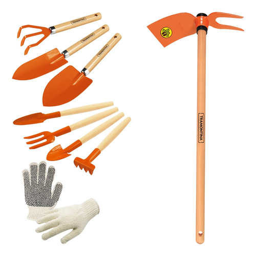 Kit Jardinagem Peças Grandes E Pequenas Tramontina + Luva