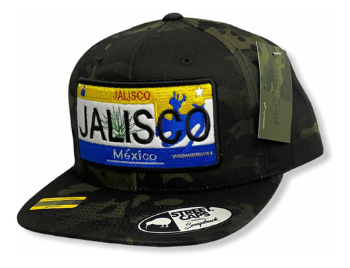 Gorra Yupoong Placa Estado Jalisco Snapback Multicam Negro