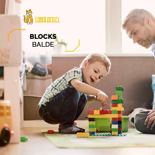 Balde Block Lego 50 Piezas Grandes