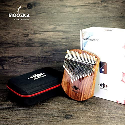 Moozica 21 Teclas Solid Koa Kalimba, Tablero De Madera Maciz