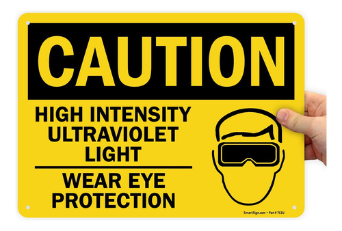 Smartsign Cartel  Precaucion Luz Ultravioleta Alta Ocular 10