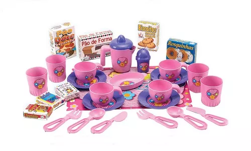 Kit Cozinha Infantil Joguinho De Outelaria Mini Chef Cor Rosa-chiclete