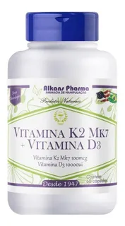 Vitamina K2 + Mk7 + Vitd3 10.000ui 60 Capsulas  Importada