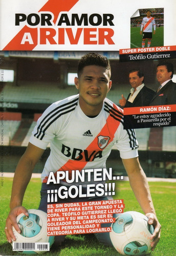 Revista Por Amor A River Plate Nro. 23 Poster Teo Gutierrez