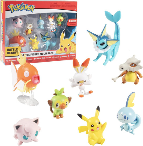 Pokemon - 8 Figuras Multi Pack - Original Jazwares