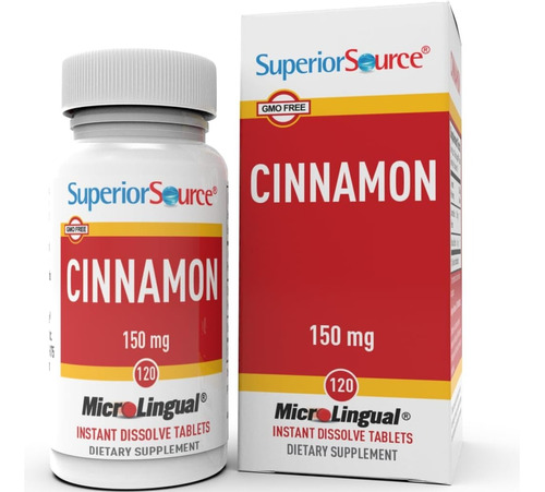 Superior Source Cinnamon Canela 120 Tabletas Microlinguales 