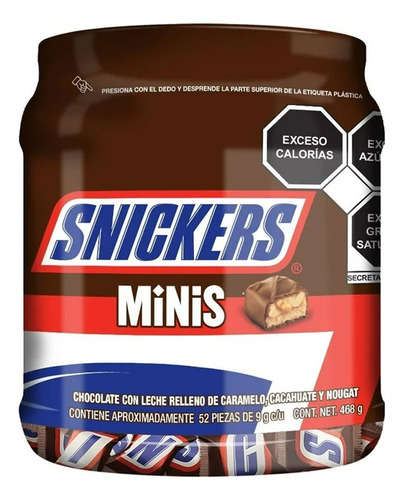 Chocolate Snickers Minis Con 52 Pzas 3 Pack
