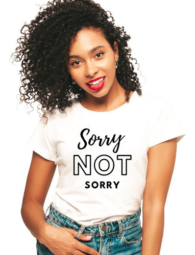 Remera Not Sorry Frases Hombre Mujer Niños Modal Premium