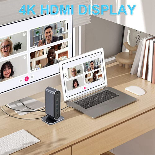 Estación De Acoplamiento Usb C 12 En 1, Usb C Hub Dock, Pant