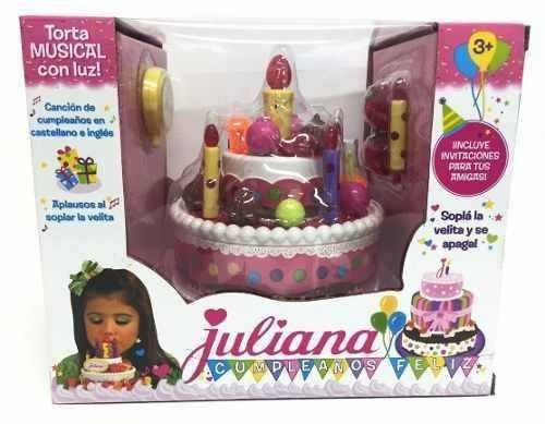 Torta Musical Con Luz Juliana Cumpleaños Feliz Nenas