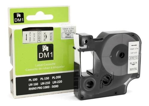 Fita Compatível Rotulador Dymo Pl Lm Rhino 12mm D1 45013