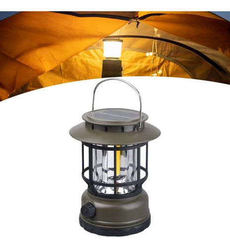 Linterna Solar Para Acampar, Lámpara Led Multifuncional