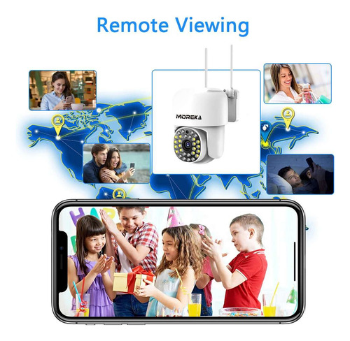 Cámara Vigilancia Wifi Moreka Jk002 1080p Ia Seguimiento Automático Visión Nocturna Audio Bidireccional Zoom Ptz