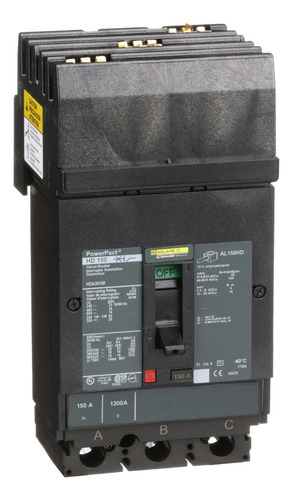 Hda36150 Circuit Breaker, Powerpact H, 150a, 3 Pole, 600vac