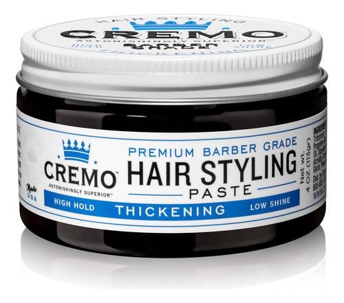Cremo Barber Grade Hair Styling Thickening Paste, High Hold,