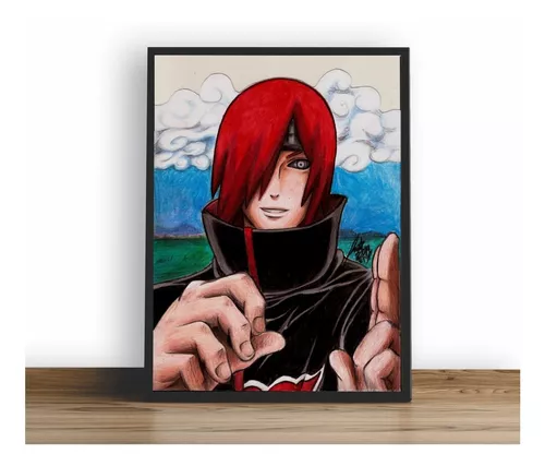 Quadro decorativo Emoldurado Pain Akatsuki Desenho Anime Arte