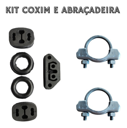 Kit Coxim Escapamento Fiat Uno + Abraçadeira 1 3/4
