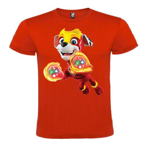 Polera Led Algodón 100% Niños Marshall Mighty Paw