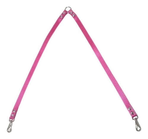 Adaptador De Guia Para Dois Cães Cachorros Gatos Pets Cor Rosa