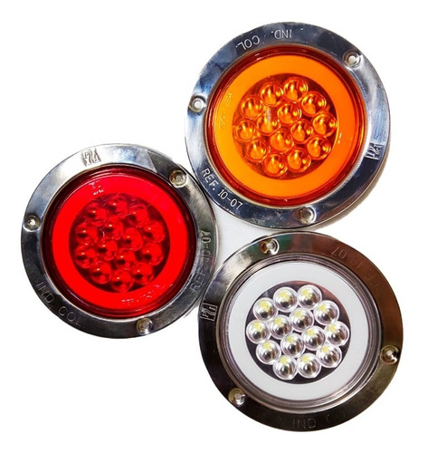 Stop 4 Pulgadas Led Con Halo De Luz Gandolas Buses Cavas 