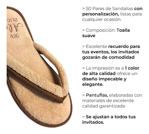 50 Sandalias Chanclas Recuerdo Boda Xv Unitalla Impresas