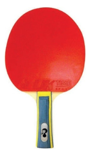 Paleta De Ping Pong Premium Clásica 3 Estrellas Color Negro-Rojo