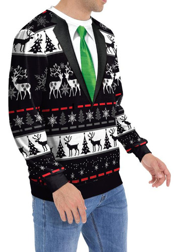 Sudadera Con Estampado De Trajes Feos Para Cosplay Navideños