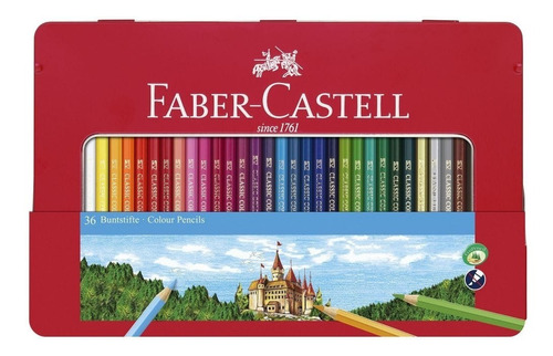 Lapices De Color Faber Castell X36 Colores Hexagonal Lata