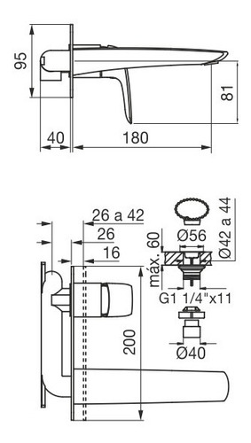 Imagen 4 de 7 de Grifería De Embutir Monocomando Fv Epuyén 0206/l2 Cromado