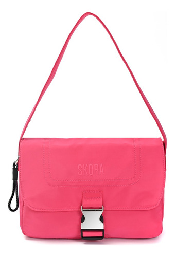 Cartera Baguette Hombro Skora Hebilla Frente 19x27cm Pink