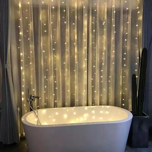 Luces Cortina 1x3 Mts 120 Led Interconectable Navidad Deco Cálida