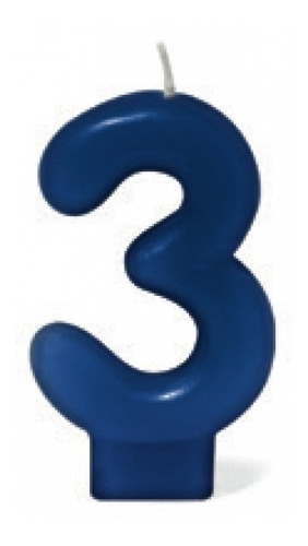 Vela De Aniversário Azul, Número 1 (um)! 7,5cm!