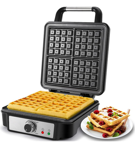 Monxook Belgian Waffle Maker, 4-slice Non-stick Square Waffl