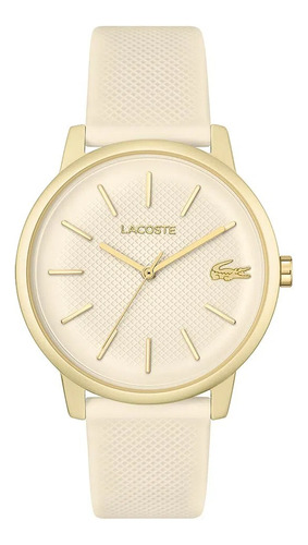 Reloj Lacoste 12.12 Move Silicona Beige Dorado 30m Lc2011239