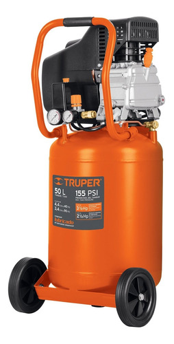 Imagen 1 de 1 de Compresor de aire eléctrico portátil Truper COMP-50LV monofásico 50L 2.5hp 120V 60Hz naranja