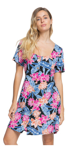 Vestido Roxy Closer Love Anthracite Mujer Tropical