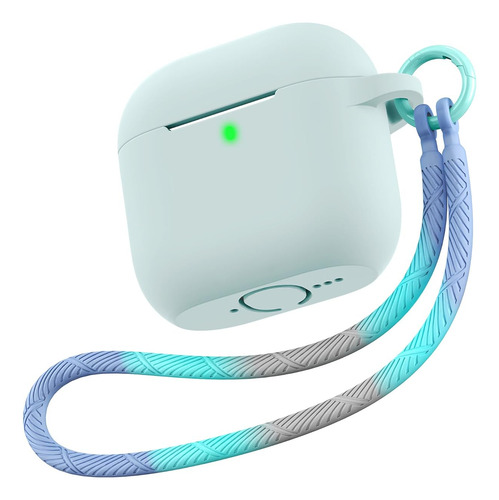 Funda Para AirPods 4 Generacion Silicon Verde Con Cordon