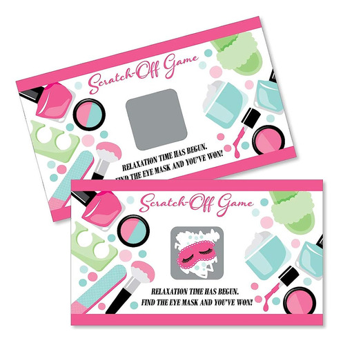 Big Dot Of Happiness Spa Day - Girls Makeup Party Game Scrat