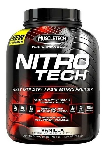  Nitro-tech Proteína Sabor Milk Chocolate En Pote De 1.8kg