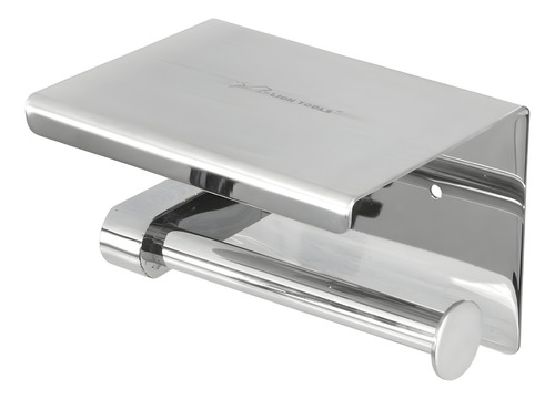 Porta Rollo Acero Inoxidable Con Soporte Para Celular Baño