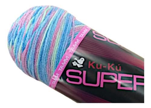 Estambre Ku-ku Super Tubo De 200 Gramos Color Azul Laguna