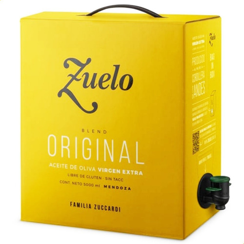 Aceite De Oliva Zuelo Clasico Bag In Box X5 Litros Sin Tacc