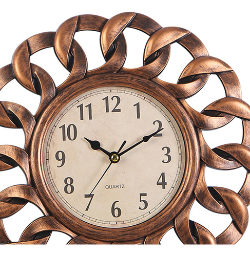Reloj De Pared Retro Decorativo Fácil De Leer Bronce