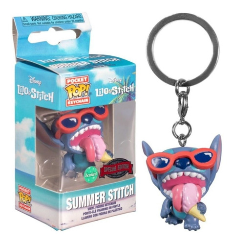 Funko Pop Chaveiro Disney Summer Stitch Exclusive