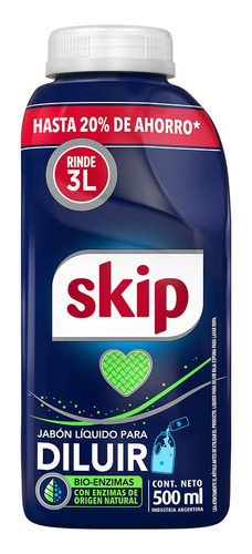 Jabón Líquido Skip Para Diluir 500 Ml