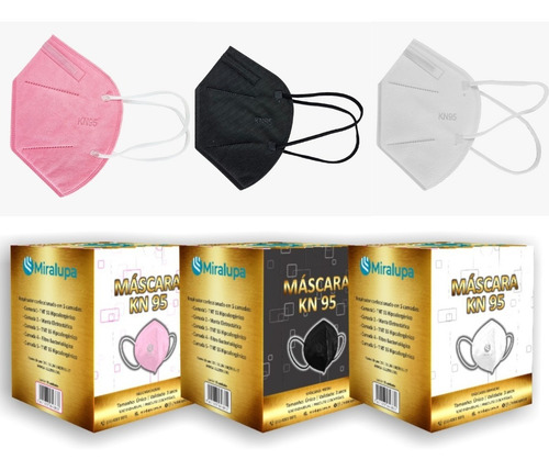 Kit 25 Máscaras Kn95 5 Camadas Proteção N95 Aprovada Anvisa Cor Rosa
