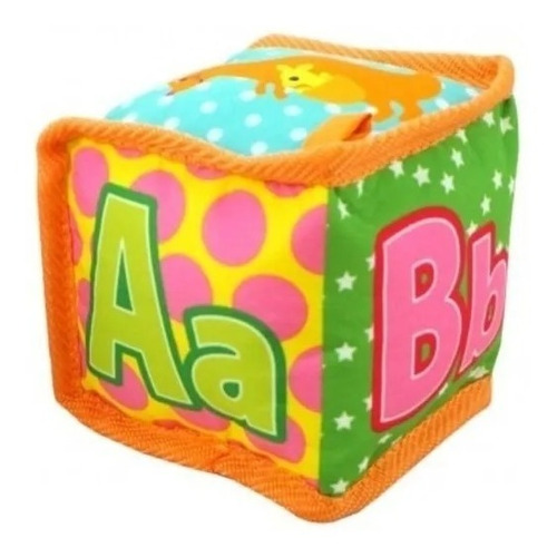 Cubo Sonajero Texturado Bebe Abc Numeros En Mi Cielo Azul