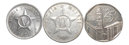 Repúbica De Cuba Monedas 5 - 20 Y 25 Centavos 1971 Al 2008