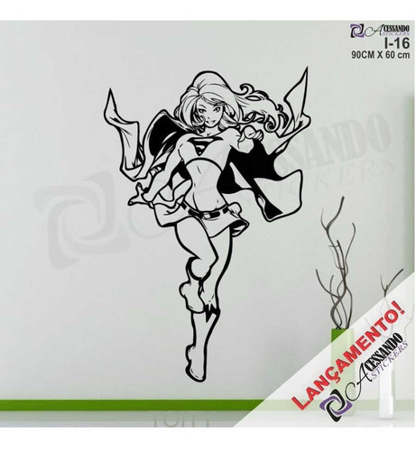 Adesivo Decorativo Parede Super Herói Super Girl - Exclusivo